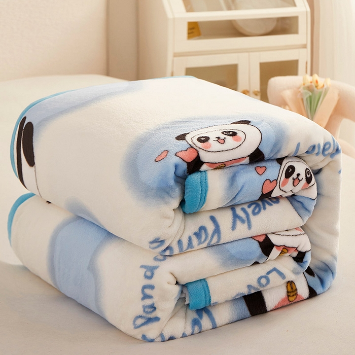 91家纺网 家纺一手货源 找家纺 （总）肖恩毯业 2025新款印花雪貂绒毛毯沙发盖毯午睡毯子