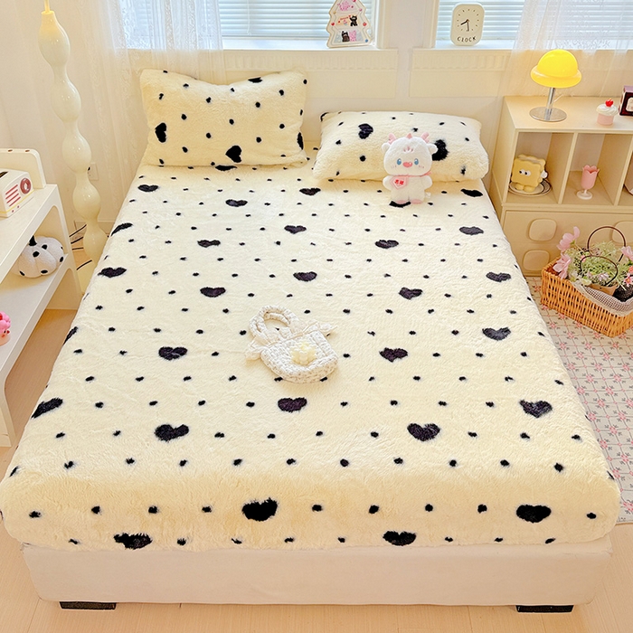 91家纺网 家纺一手货源 找家纺 （总）2025新品兔毛印花单床笠加厚保暖兔毛床笠