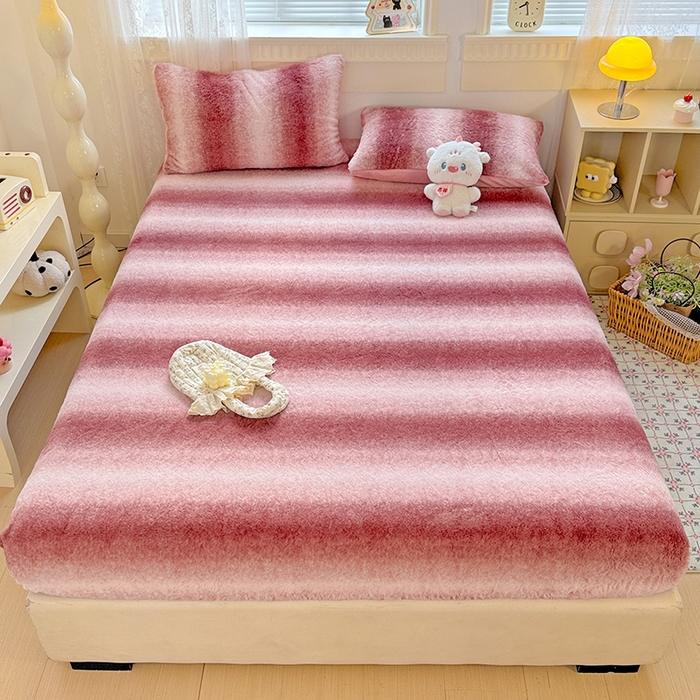 91家纺网 家纺一手货源 找家纺 （总）2025新品兔毛印花单床笠加厚保暖兔毛床笠