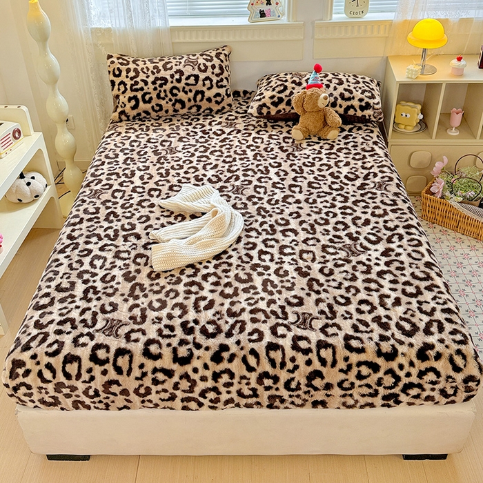 91家纺网 家纺一手货源 找家纺 （总）2025新品兔毛印花单床笠加厚保暖兔毛床笠