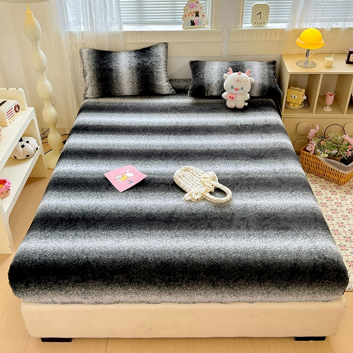 91家纺网 家纺一手货源 找家纺 （总）2025新品兔毛印花单床笠加厚保暖兔毛床笠