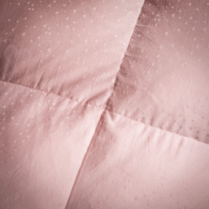 91家纺网 家纺一手货源 找家纺 御眠纺 2025新款1长绒棉全棉高端提花羽绒被羽绒被壳-LOVE系列 爱心提花粉玉