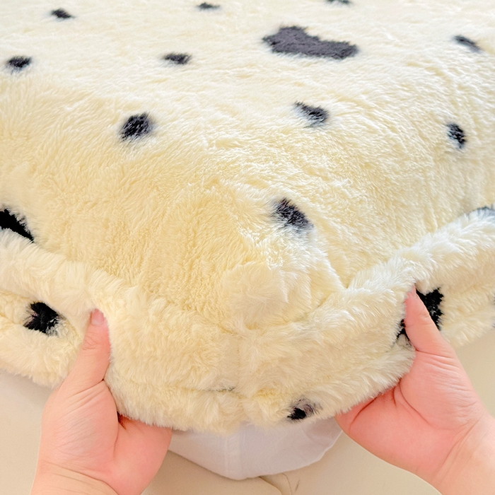 91家纺网 家纺一手货源 找家纺 （总）2025新品兔毛印花单床笠加厚保暖兔毛床笠