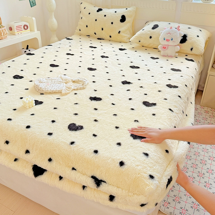 91家纺网 家纺一手货源 找家纺 （总）2025兔毛印花小清新风四件套加厚牛奶绒兔毛套件A版兔毛B版牛奶绒