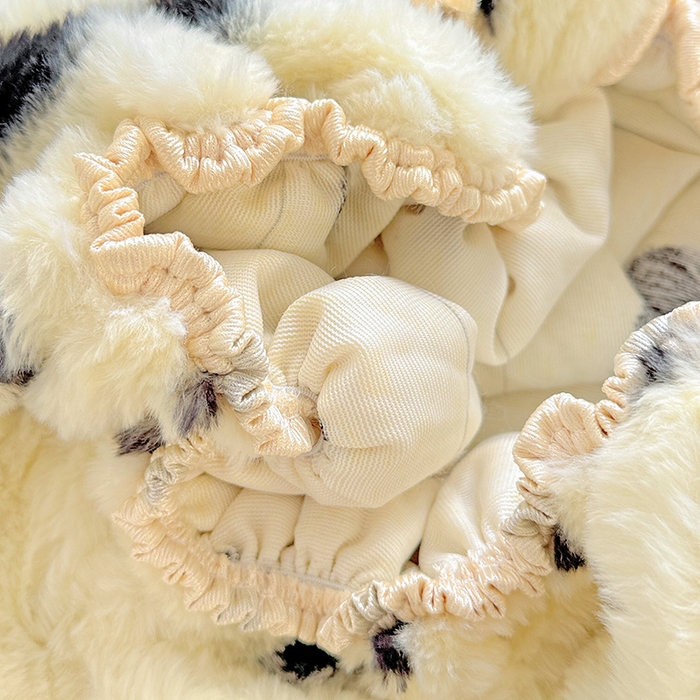 91家纺网 家纺一手货源 找家纺 2025新品兔毛印花单床笠 床笠-爱心波点