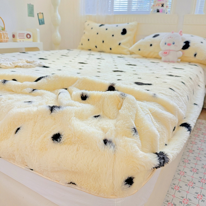 91家纺网 家纺一手货源 找家纺 （总）2025新品兔毛印花单床笠加厚保暖兔毛床笠