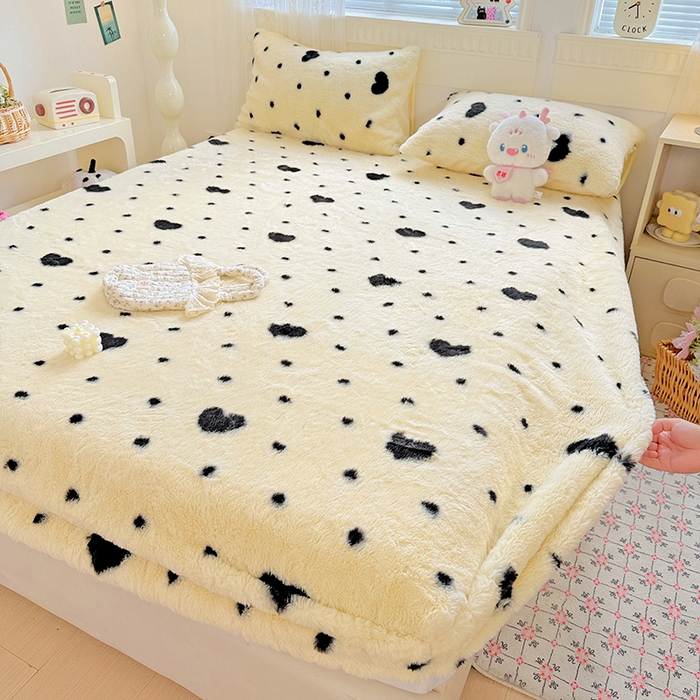 91家纺网 家纺一手货源 找家纺 （总）2025新品兔毛印花单床笠加厚保暖兔毛床笠