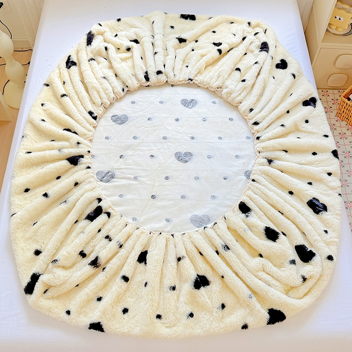 91家纺网 家纺一手货源 找家纺 （总）2025新品兔毛印花单床笠加厚保暖兔毛床笠