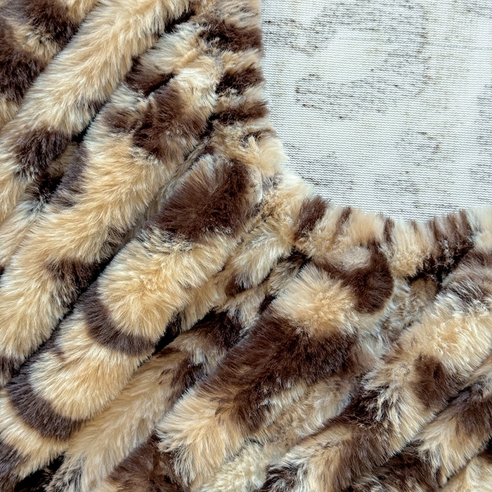 91家纺网 家纺一手货源 找家纺 2025新品兔毛印花单床笠 床笠-豹纹咖