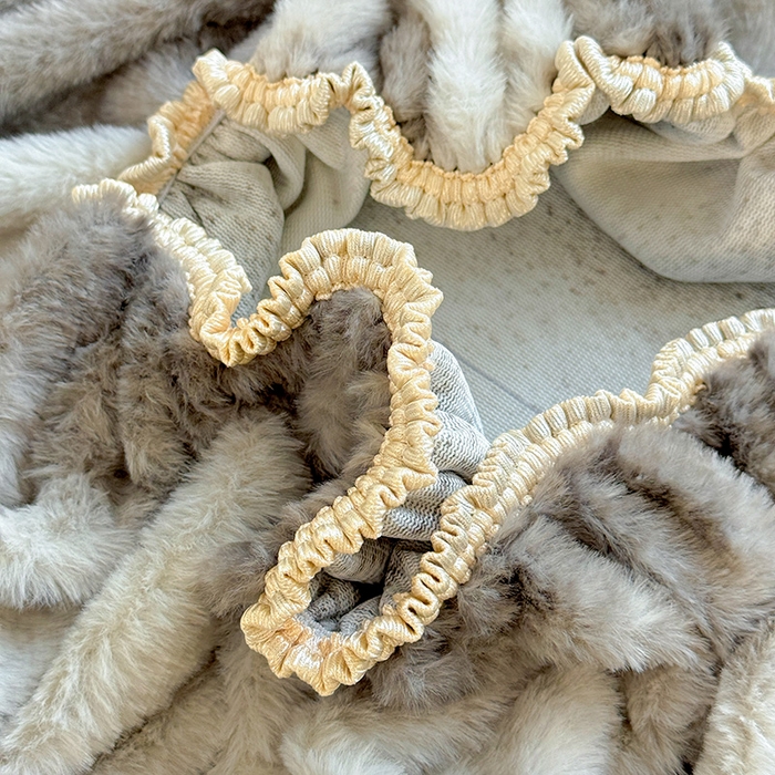 91家纺网 家纺一手货源 找家纺 2025新品兔毛印花单床笠 床笠-韩系灰