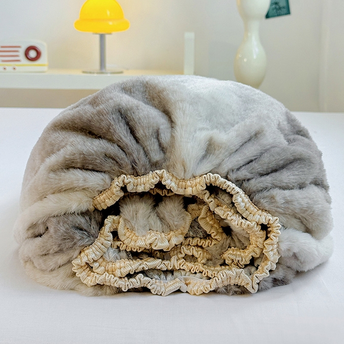 91家纺网 家纺一手货源 找家纺 2025新品兔毛印花单床笠 床笠-韩系灰