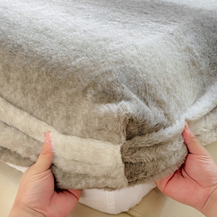 91家纺网 家纺一手货源 找家纺 2025新品兔毛印花单床笠 床笠-韩系灰