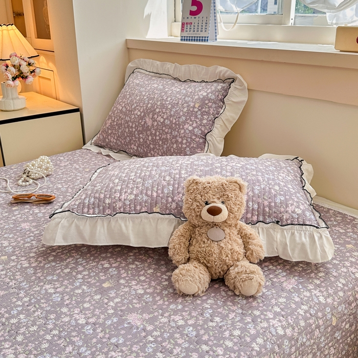 91家纺网 家纺一手货源 找家纺 岚吉家纺 2025新款有氧双层纱花边床盖系列浮生如梦