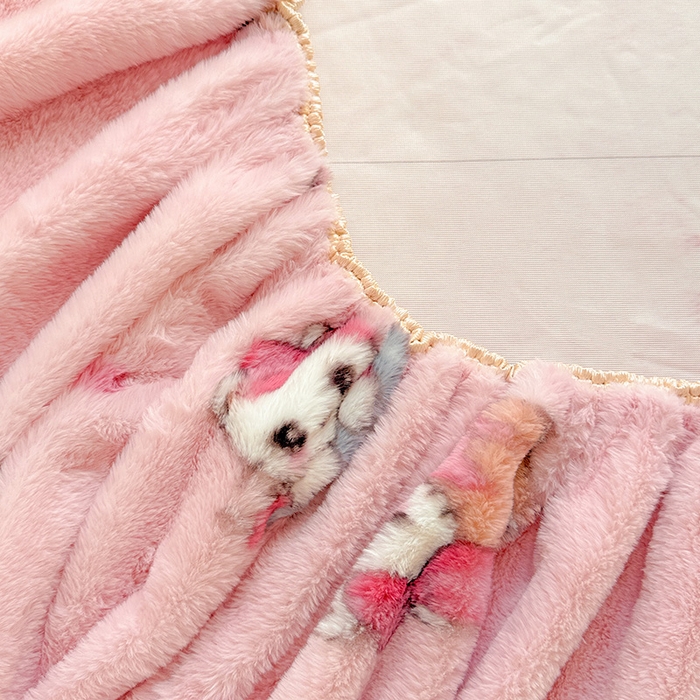 91家纺网 家纺一手货源 找家纺 2025新品兔毛印花单床笠 床笠-美帝猫