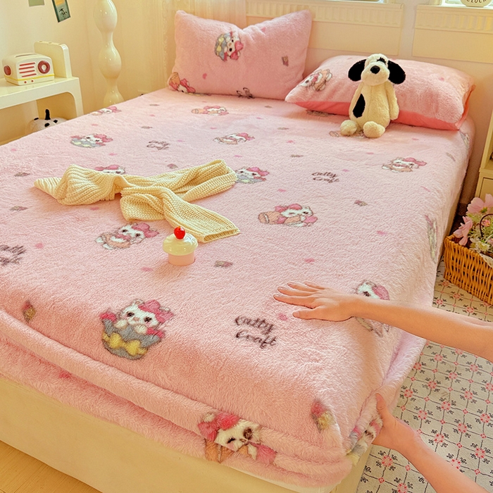 2025新品兔毛印花单床笠 床笠-美帝猫