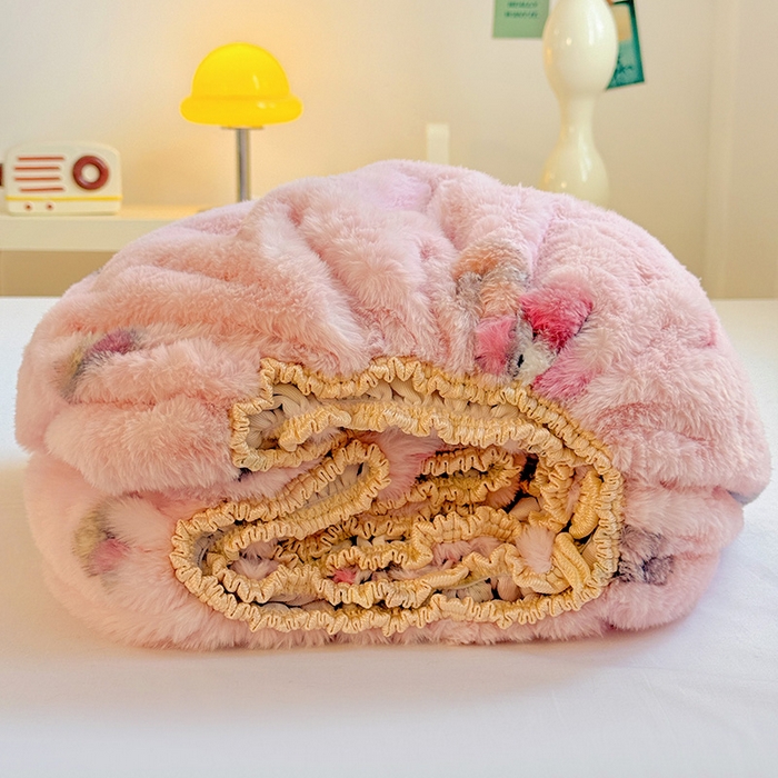 91家纺网 家纺一手货源 找家纺 2025新品兔毛印花单床笠 床笠-美帝猫