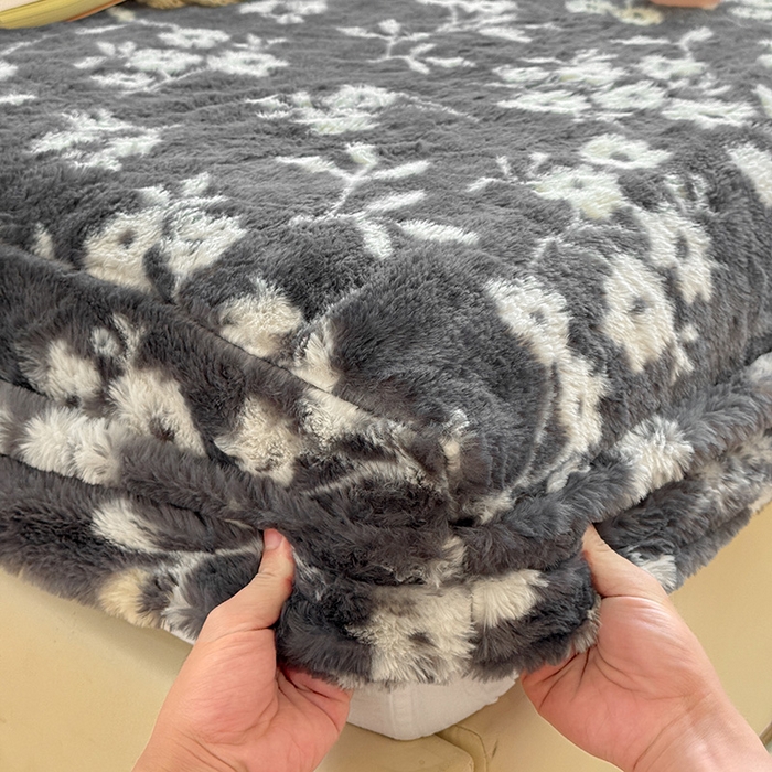 2025新品兔毛印花单床笠 床笠-莫奈花园