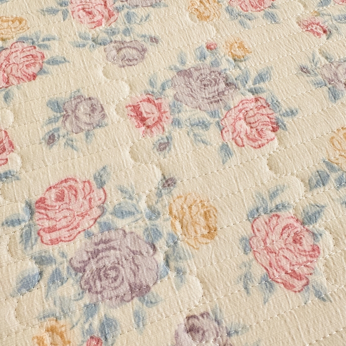 91家纺网 家纺一手货源 找家纺 岚吉家纺 2025新款有氧双层纱花边床盖系列花田错