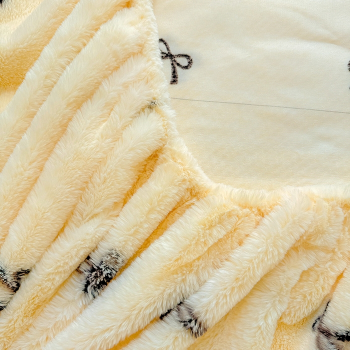 91家纺网 家纺一手货源 找家纺 2025新品兔毛印花单床笠 床笠-少女心