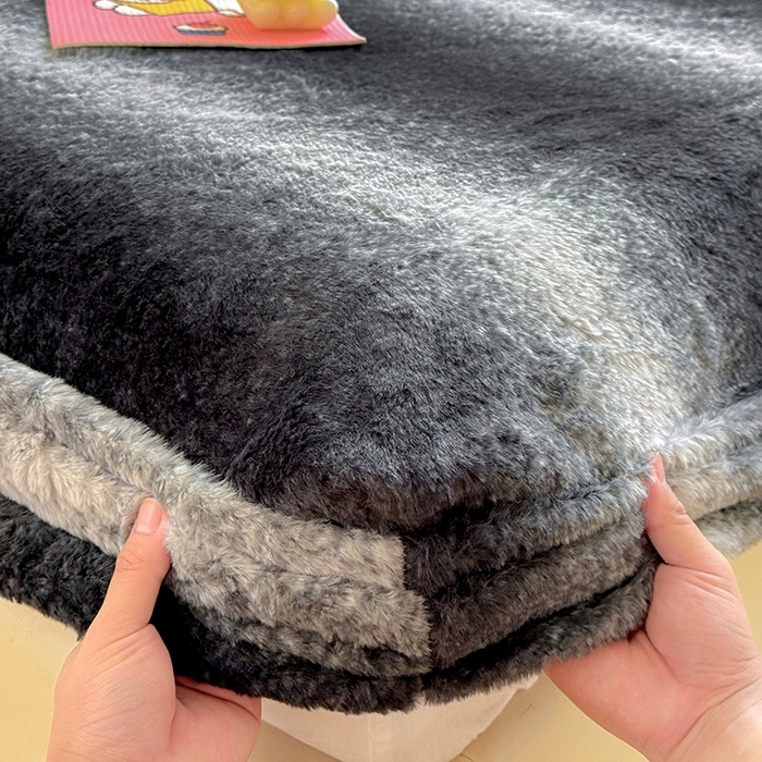 2025新品兔毛印花单床笠 床笠-太空灰