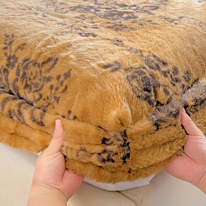 91家纺网 家纺一手货源 找家纺 2025新品兔毛印花单床笠 床笠-晚意