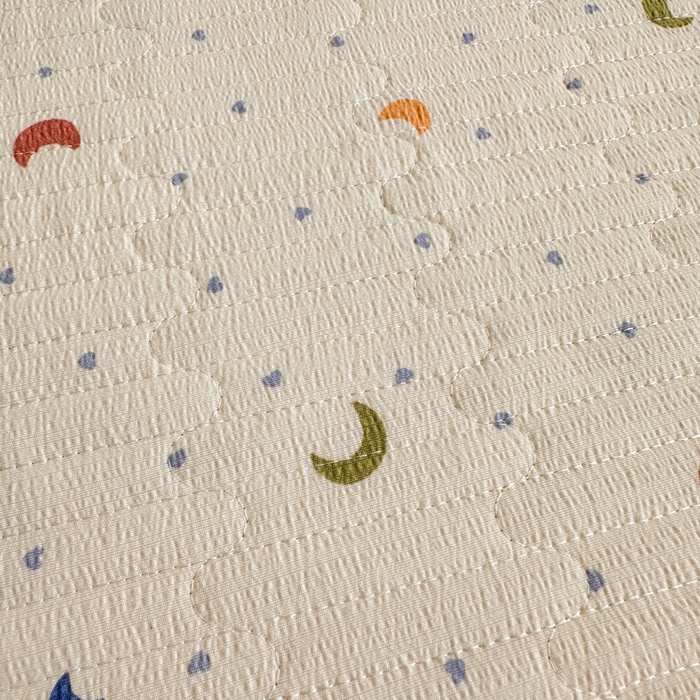 91家纺网 家纺一手货源 找家纺 岚吉家纺 2025新款有氧双层纱花边床盖系列月儿弯弯