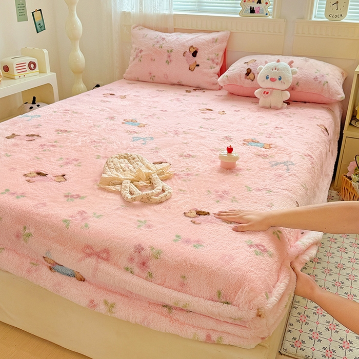 2025新品兔毛印花单床笠 床笠-旺旺乐园