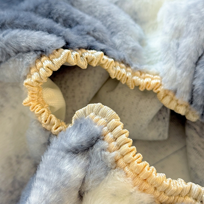 91家纺网 家纺一手货源 找家纺 2025新品兔毛印花单床笠 床笠-雾蓝