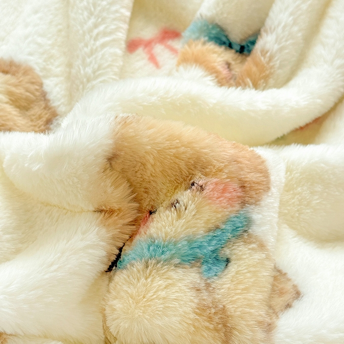 91家纺网 家纺一手货源 找家纺 2025新品兔毛印花单床笠 床笠-幸运狗