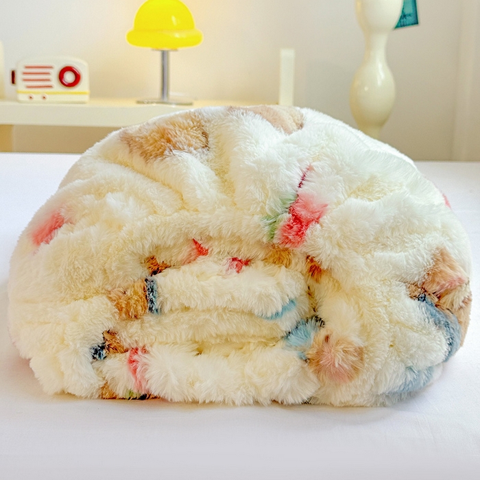 91家纺网 家纺一手货源 找家纺 2025新品兔毛印花单床笠 床笠-幸运狗