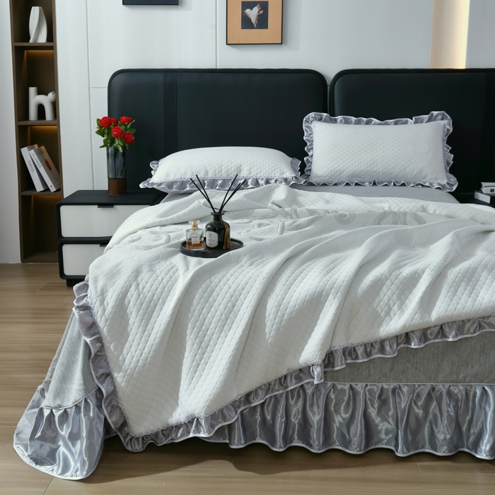 91家纺网 家纺一手货源 找家纺 典曼家纺 2025新款针织棉多用途被套四件套床盖四件套 馨香迷恋