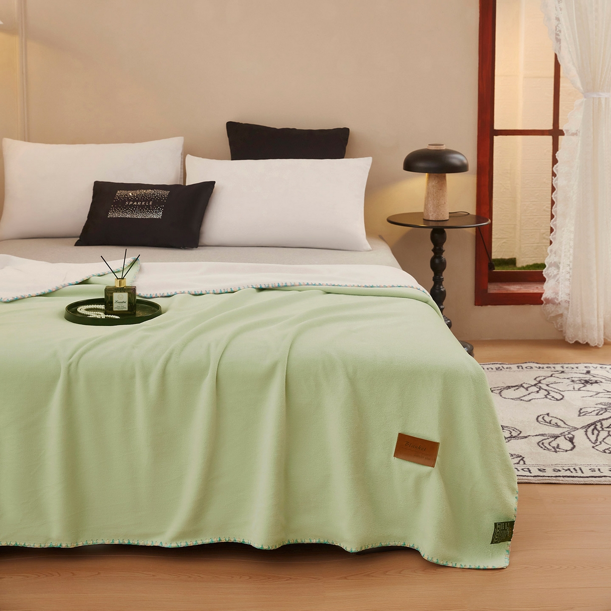 91家纺网 家纺一手货源 找家纺 （总）肖恩毯业 2025新款轻奢纯色仿羊绒毯单层双层保暖加厚秋冬毛毯盖毯毯子跨境专供