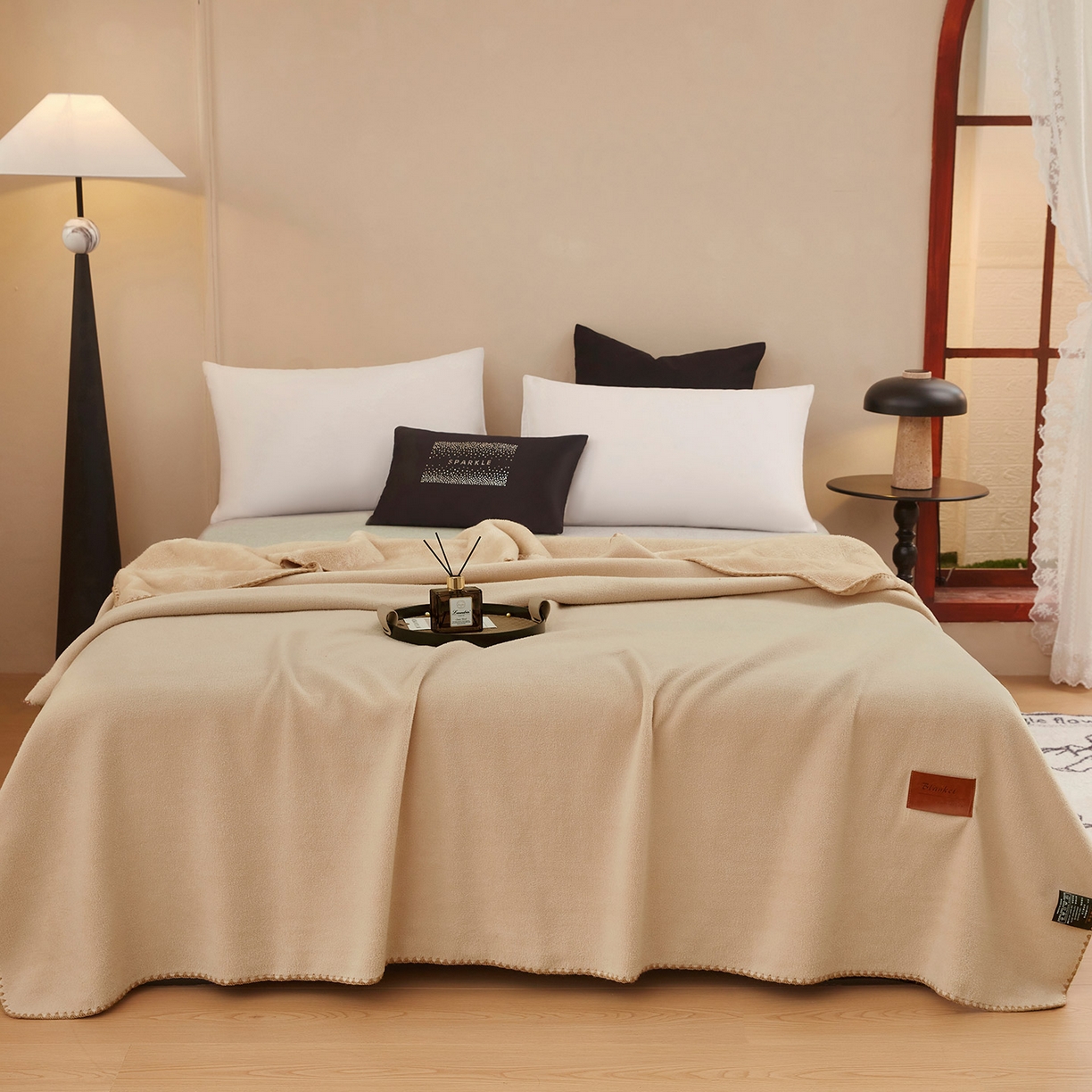 91家纺网 家纺一手货源 找家纺 （总）肖恩毯业 2025新款轻奢纯色仿羊绒毯单层双层保暖加厚秋冬毛毯盖毯毯子跨境专供