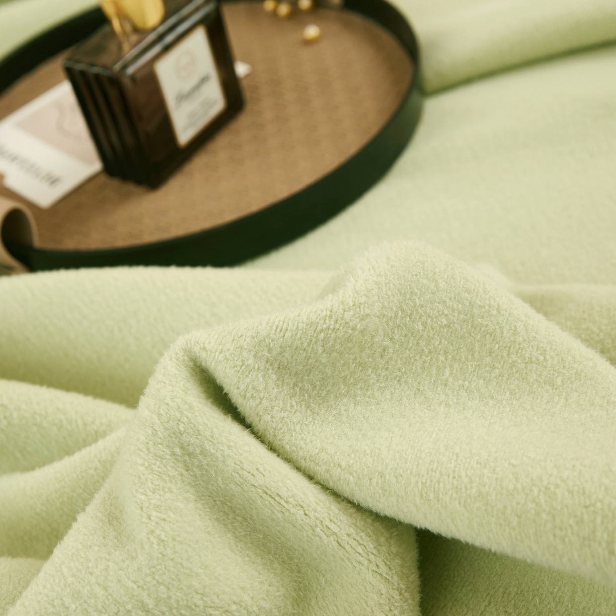91家纺网 家纺一手货源 找家纺 肖恩毯业 2025新款轻奢纯色仿羊绒毯单层双层保暖加厚秋冬毛毯盖毯毯子跨境专供 仿羊绒单层-新芽绿