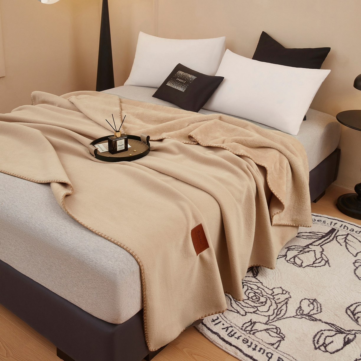 91家纺网 家纺一手货源 找家纺 （总）肖恩毯业 2025新款轻奢纯色仿羊绒毯单层双层保暖加厚秋冬毛毯盖毯毯子跨境专供