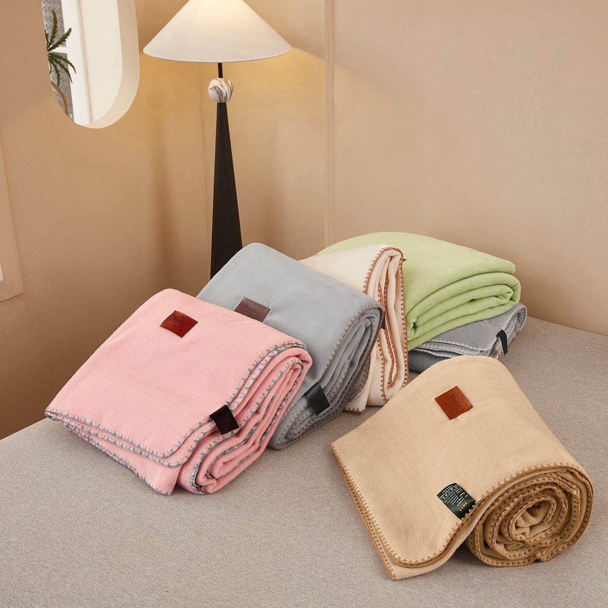 91家纺网 家纺一手货源 找家纺 （总）肖恩毯业 2025新款轻奢纯色仿羊绒毯单层双层保暖加厚秋冬毛毯盖毯毯子跨境专供