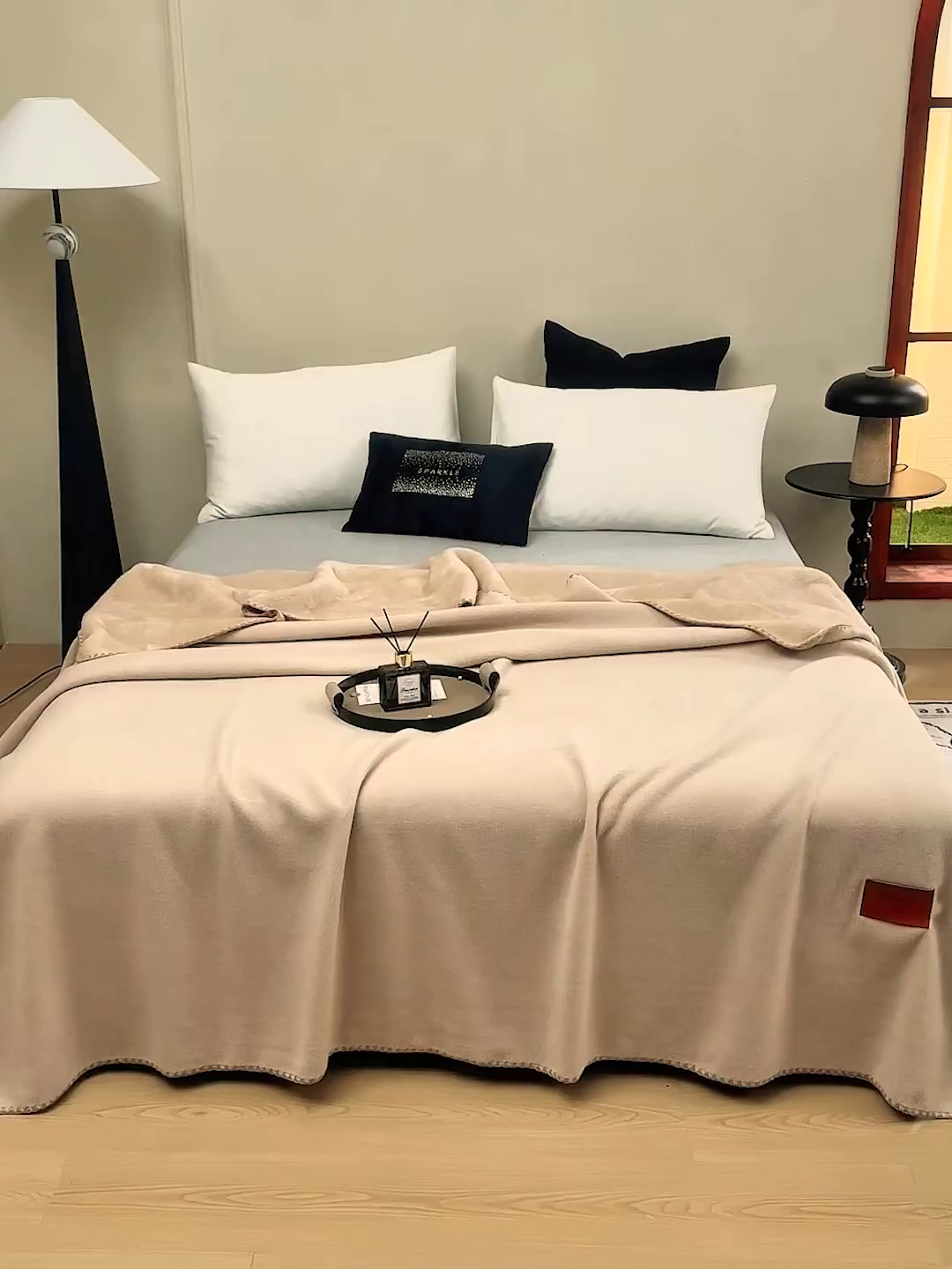 91家纺网 家纺一手货源 找家纺 肖恩毯业 2025新款轻奢纯色仿羊绒毯单层双层保暖加厚秋冬毛毯盖毯毯子跨境专供 仿羊绒单层-卡其