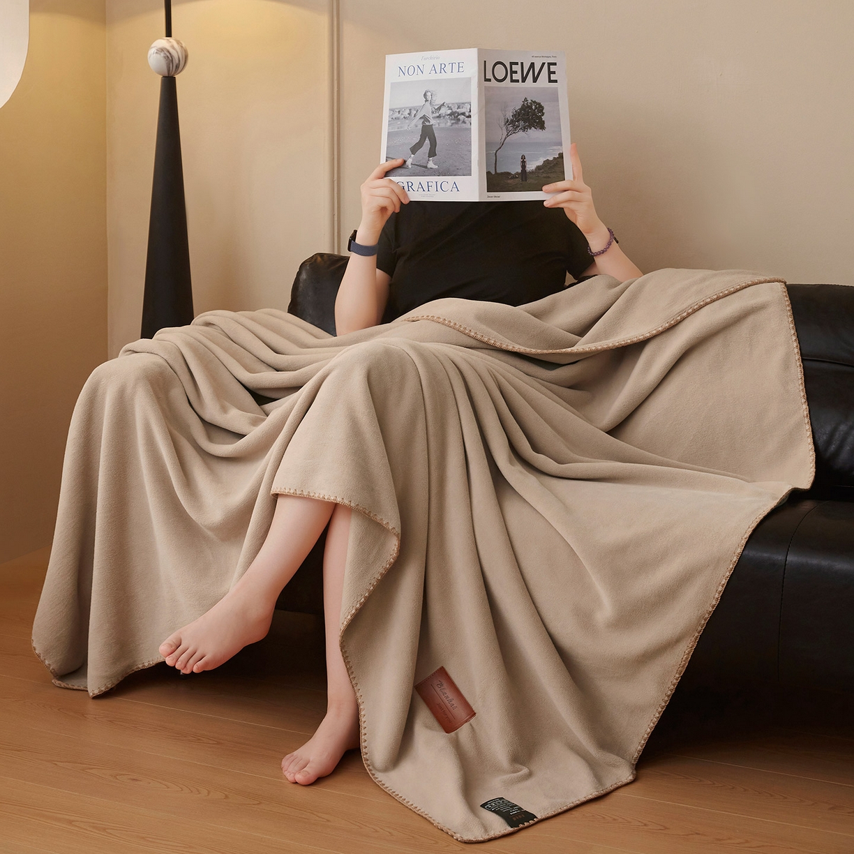 91家纺网 家纺一手货源 找家纺 肖恩毯业 2025新款轻奢纯色仿羊绒毯单层双层保暖加厚秋冬毛毯盖毯毯子跨境专供 仿羊绒双层-奶咖