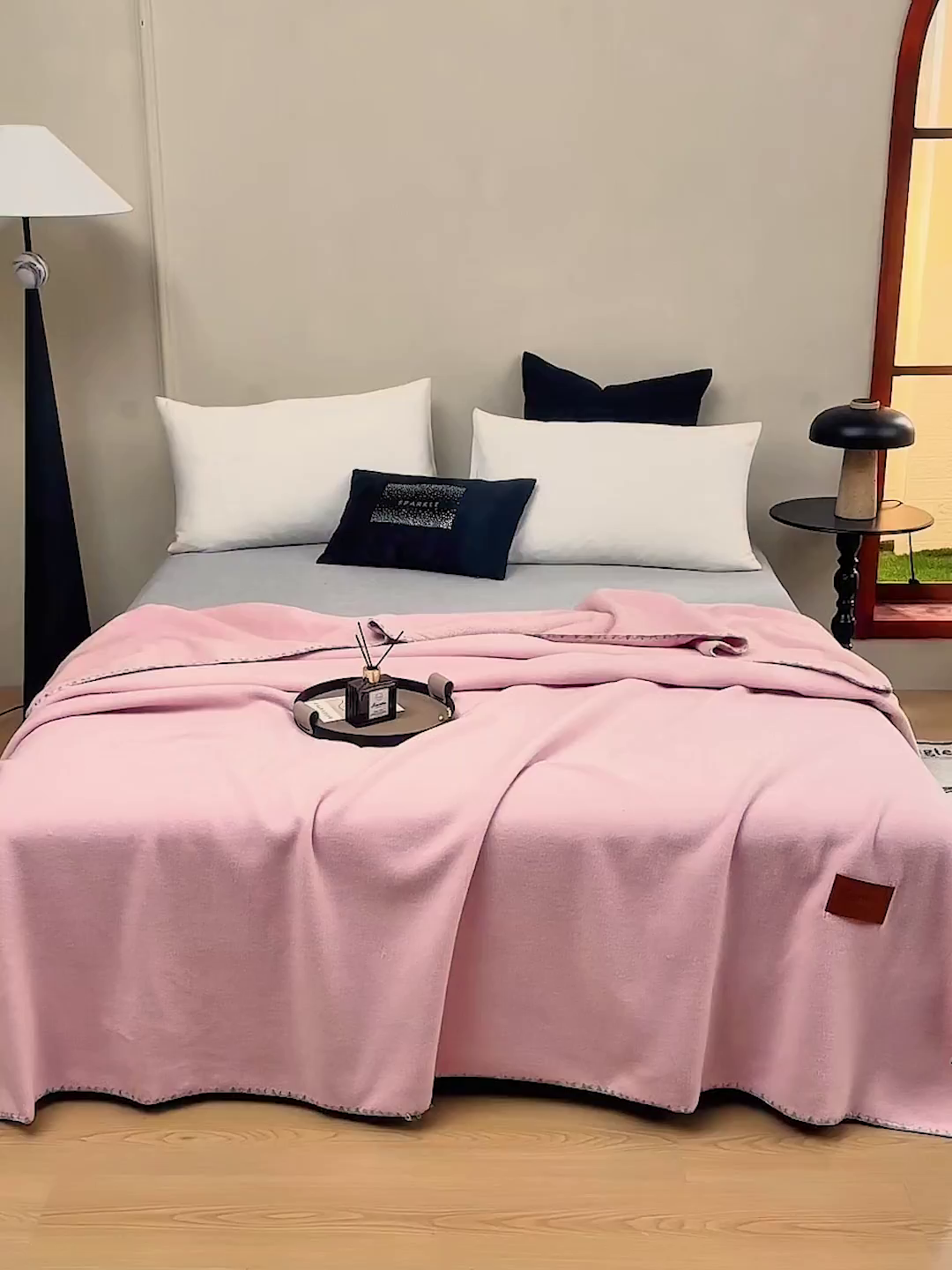 91家纺网 家纺一手货源 找家纺 肖恩毯业 2025新款轻奢纯色仿羊绒毯单层双层保暖加厚秋冬毛毯盖毯毯子跨境专供 仿羊绒单层-樱桃粉