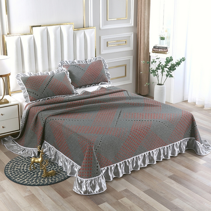 91家纺网 家纺一手货源 找家纺 （总）典曼家纺 2025新款北欧风针织棉床盖三件套床盖