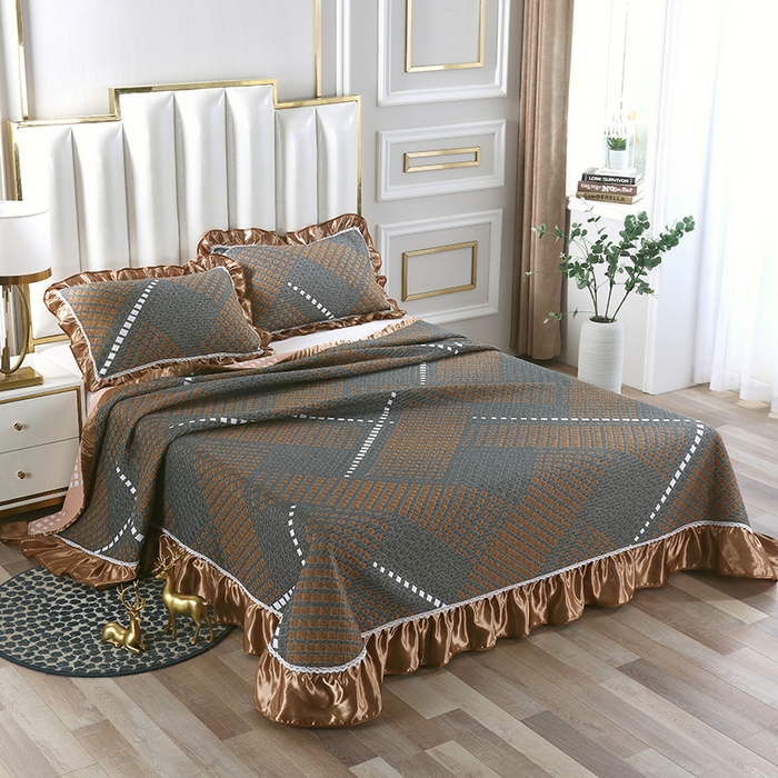 91家纺网 家纺一手货源 找家纺 （总）典曼家纺 2025新款北欧风针织棉床盖三件套床盖