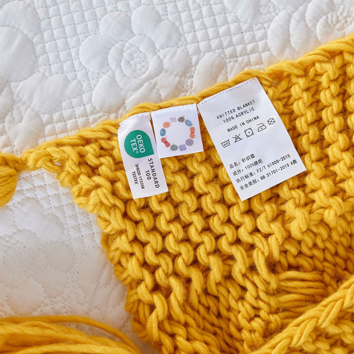 91家纺网 家纺一手货源 找家纺 （总）暖绵绵家纺 2025新款温柔编制感腈纶针织毯-霍恩