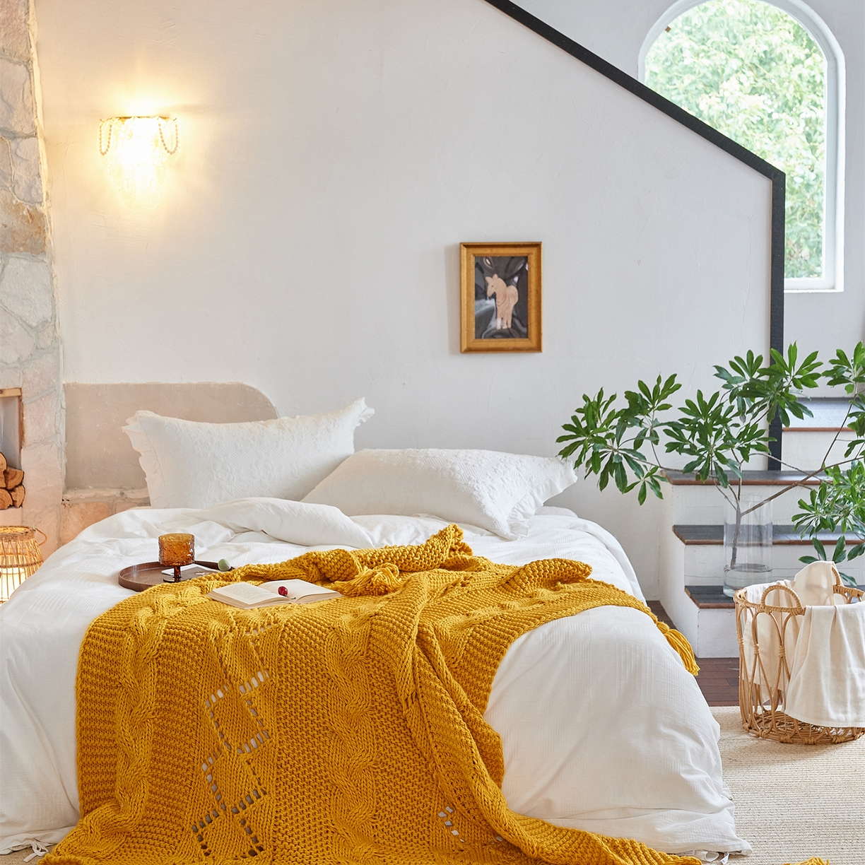 91家纺网 家纺一手货源 找家纺 （总）暖绵绵家纺 2025新款温柔编制感腈纶针织毯-霍恩