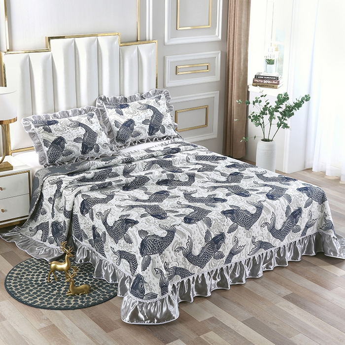 典曼家纺 2025新款北欧风针织棉床盖三件套床盖 爱尔兰