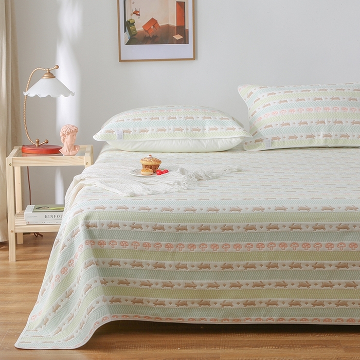 91家纺网 家纺一手货源 找家纺 典曼家纺 2025新款纱布软席单凉席 纱布软席跑兔