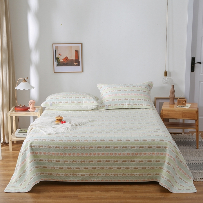 91家纺网 家纺一手货源 找家纺 典曼家纺 2025新款纱布软席单凉席 纱布软席跑兔