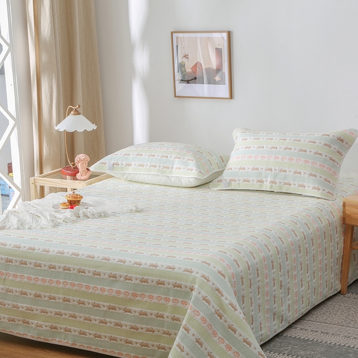 91家纺网 家纺一手货源 找家纺 典曼家纺 2025新款纱布软席单凉席 纱布软席跑兔