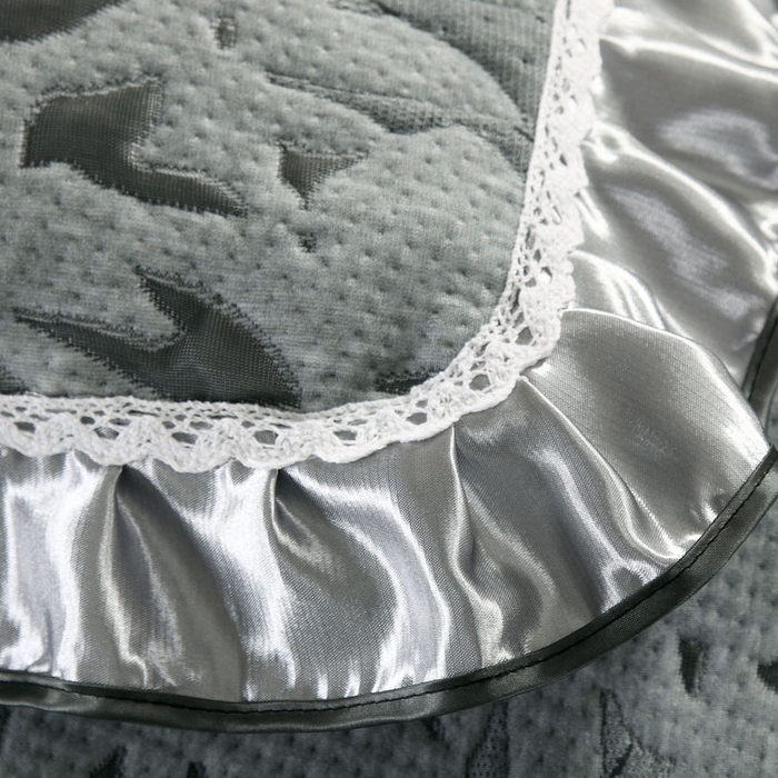 91家纺网 家纺一手货源 找家纺 典曼家纺 2025新款北欧风针织棉床盖三件套床盖 花边淡雅