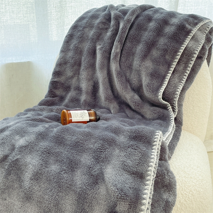 91家纺网 家纺一手货源 找家纺 （总）奥裕2025新款双面泡泡兔毛绒多功能毛毯高克重法莱绒牛奶绒