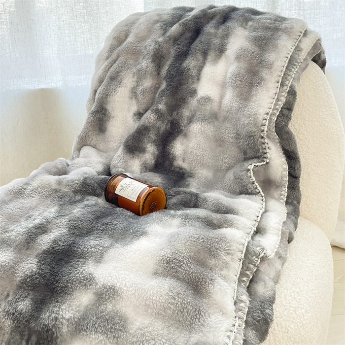 91家纺网 家纺一手货源 找家纺 （总）奥裕2025新款双面泡泡兔毛绒多功能毛毯高克重法莱绒牛奶绒